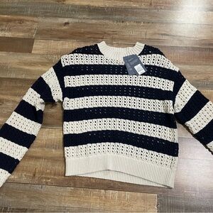 Striped Navy and Cream Sweater